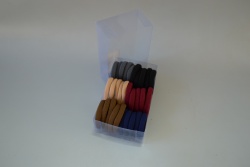 ластици за коса, 12 картончета х 5 бр. тъмни цветове (10 бр. в стек)