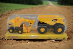 детска играчка от пластмаса, фрикшън, самосвал с багер 29х9 см. 3635-1 детска играчка от пластмаса, фрикшън, самосвал с багер 29х9 см. 3635-1