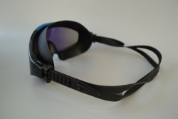 плувни очила от пластмаса с тапи, прозрачна гума 20х3 см.(24 бр. в кутия)