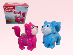 детска играчка от пластмаса, светеща, музикална лисичка, дискотопка 18х19 см. 617-56