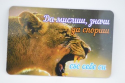 сувенирен магнит, стикер- Човекът и сърцето 9х6 см.