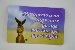 сувенирен магнит, стикер- цитат Буда 9х6 см.