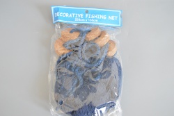 текстилен сувенир, рибарска мрежа с тапи, синя 150х250 см.