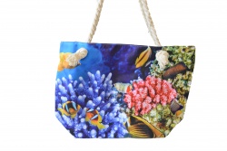 ПЛАЖНА чанта, плетени дръжки, преливащ лилав цвят 50х36х14 см. (Промоция- при покупка над 10 бр. базова цена 7,00 лв.)