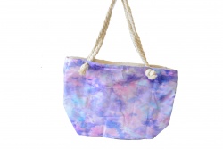 ПЛАЖНА чанта, плетени дръжки, прелващи лилаво/розови цветове 50х36х14 см. (Промоция- при покупка над 10 бр. базова цена 7,00 лв.)