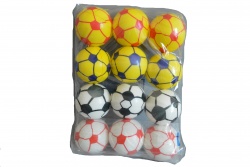 детска играчка, меко топче E.V.A. 7,6 см. футболни топки класик (12 бр. в стек) ТР