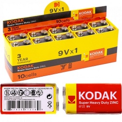 батерии KODAK 9 V ZINC (10 бр. в кутия)(максимална отстъпка 10)