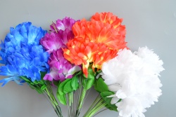 изкуствено цвете, гербери с тичинки 7 разклонения, различни цветове 34 см.(2 бр. в стек)