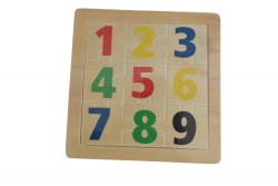 дървена играчка, дъска, математика, подреди правилно числата 18х18 см. 92-127