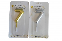 свещи за рожден ден на клечка, големи 6 бр. в P.V.C. опаковка 12 см. качествени (36 бр. в кутия)