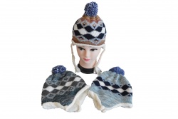 шапка, зимна, детска, ватирана с ушанки (4 бр. в стек) ТР