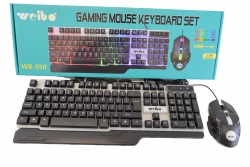 клавиатура за компютър с мишка в комплект, светещи WB-550