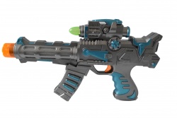 детска играчка от пластмаса, пушка на картон със стрели, мишена и бинокъл 67х23 см.