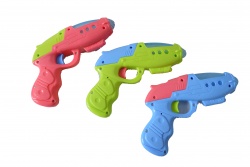 детска играчка от пластмаса, музикален, светещ пистолет 17 см. 820