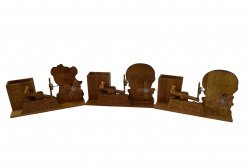 дървена играчка 20 малки фигурки с дюбели върху дъска 22х22 см. 93-1419