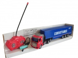 детска играчка от пластмаса, камион с радиоконтрол 48x12x8 см. със зарядни батерии