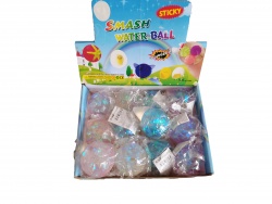 пластмасова играчка, яйце, пълно с подскачащ пластелин 5 см. (12 бр. в кутия)