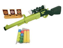 детска играчка, пушка с топчета, стрели и мишени в плик 45х14 см.