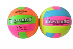 топка, волейболна 250 гр. P.V.C и гума, цветна, ярка Wolfmax Beach Voley powe (R8)r