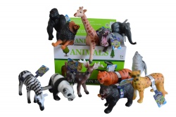 детска играчка, мека гума, диви животни от 17 до 23 см. (12 модела 12 бр. в кутия)