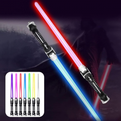 детска играчка от пластмаса, светещ меч Star Wars сгъваем, двоен от 41 до 152 см.