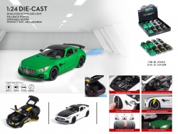 метална количка Mercedes 1/24 отваря 4 врати 3 цвята 20х8,5х3 см. (8 бр. в кутия, микс)