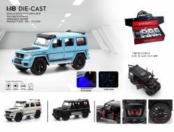 метална количка Mercedes 1/18 отваря 6 врати и пуши В 29х11х9 см. (4 бр. в кутия)