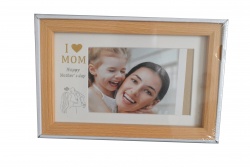 РАМКА за снимка 10x15см. колаж I love mom  23x15 см. дървена (Промоция- при покупка над 15 бр. базова цена 3,88 лв.)