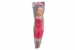 детска играчка, пластмасова кукла, ключодържател с рокля на цветя и шапка 6,5 см. (12 бр. в стек)