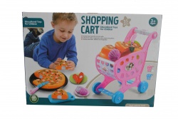 детска играчка от пластмаса, количка за пазаруване в магазин с ястие 40х28х6 см.