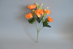 изкуствено цвете, букет със зеленина, мини роза 35 см. (2 бр. в стек)
