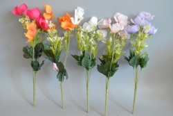 ИЗКУСТВЕНО цвете, букет със зеленина CXH021 (12 бр. в стек, микс)(Промоция- при покупка над 36 бр. базова цена 0,91 лв.)