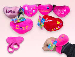 плюшена играчка гривна, сърце 9x6 см.