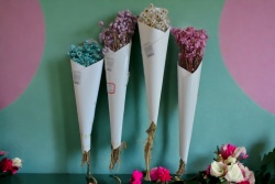 сухо цвете с украса в комплект с ваза картонена кутия с аромат 27х15х7см. 5 модела
