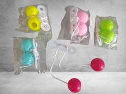 детска играчка Pro- Clackers топчета малки с въже, пастелни (50 бр. в стек)