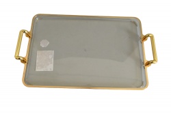 табла от пластмаса, поднос със златен кант, луксозен 27,5х18 см.