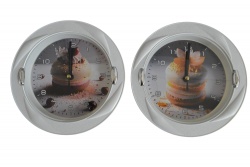 СТЕНЕН часовник, огледален, пречупващ, сиво златист 40.5х40,5 см. 1901Т(Промоция- при покупка на кашон 12 бр. базова цена 21,50 лв.)