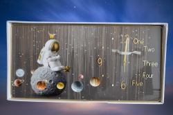 часовник, стенен, картина, космонафт, хоризонтал 60х30 см.