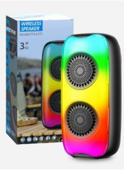 музикална техника, колона Bluetooth с радио USB, Tf карта 10w светеща 24х12х9 см. 1475 (R5)