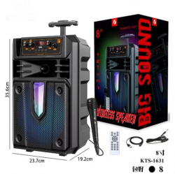 МУЗИКАЛНА техника, колона Bluetooth с радио, кръгла, светеща USB, Tf карта 5w 10х7 см. с дръжка 13х13 см. 2239(Промоция- при покупка над 4 бр. базова цена 12,00 лв.)(R5)