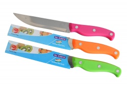 домашна потреба, нож, кухненски с цветна, пластмасова дръжка 26 см. 3 цвята (12 бр. в стек, микс)