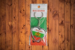 .НАЦИОНАЛЕН ключодържател Bulgaria , огледало 5 см.(Промоция- при покупка над 2 стека 24 бр. базова цена 1,80 лв.)