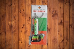 НАЦИОНАЛЕН ключодържател Bulgaria, тирбушон, нож 6 см.(Промоция- при покупка над 2 стека 24 бр. базова цена 1,72 лв.)