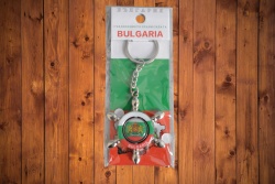 национален ключодържател Bulgaria, рул от метал Bulgaria 7х5 см. (12 бр. в стек)
