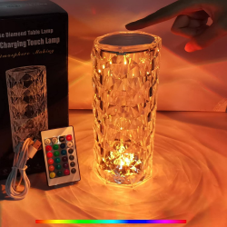 нощна лампа, сменя цвят с дистанционно, висока 21х18 см. USB Tap C
