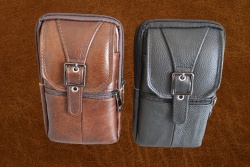 чанта за врат или колан, телешка кожа 4 джоба 20х12х6 см. K8B (10 бр. в стек 1 разцветка)