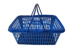 домашна потреба от пластмаса, кошница с дръжки и капак 28,5х20х18 см. D12