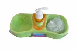 домашна потреба от пластмаса, органайзер с диспенсър за мивка с гъбичка 27х11х7,5 см. YJN12