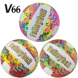 спортна стока, топка, волейболна 260 гр. бяла с цветно (R2)