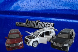 метална количка, пушеща Toyota land cruser (8 бр. в кутия)